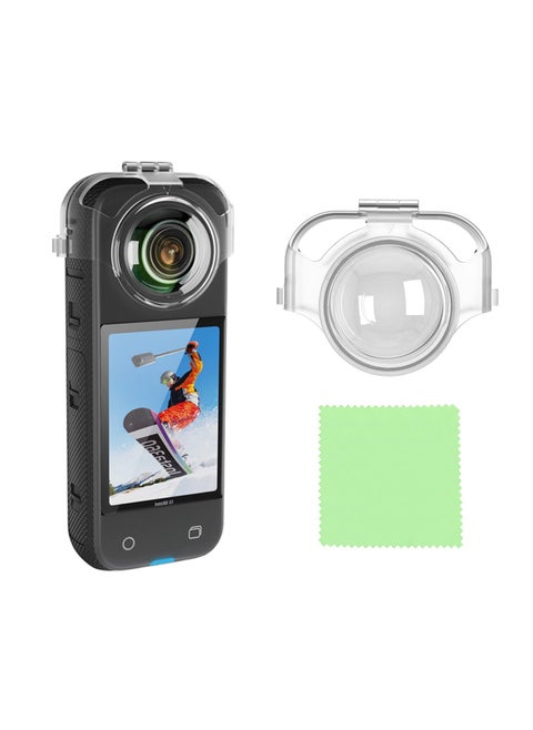 Lens Guard for Insta360 X3, Quick-Detach Transparent Water-Proof Shockproof Transparent Cover, Free of Disassembly, Shooting Protective Cover, Lens, Dust-proof, Scratch-Proof and Drop-Proof Shell