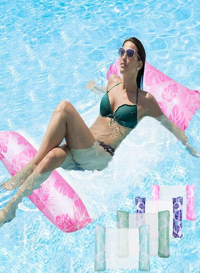 ZEMBSOYA 4PCS Inflatable Pool Hammock Floats 4-in-1 Multi-Purpose Water Hammock Floats for Adults, Travel Pool Float for Swimming Pool Adults Vacation - Image 2