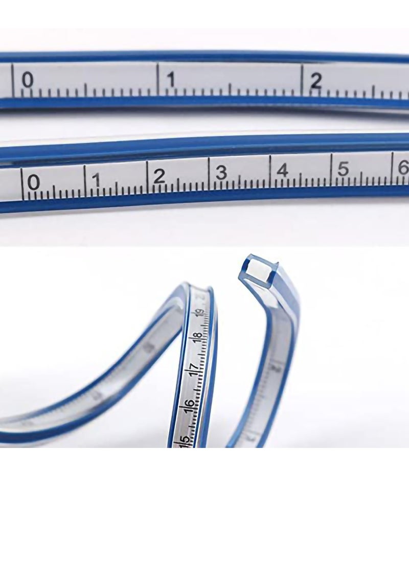 SYOSI - Flexible Ruler, 4 Different Size Flex Design Curve Ruler for Engineering Drawing or Measuring, Design Graphics, Garment Design (50cm) - Image 1