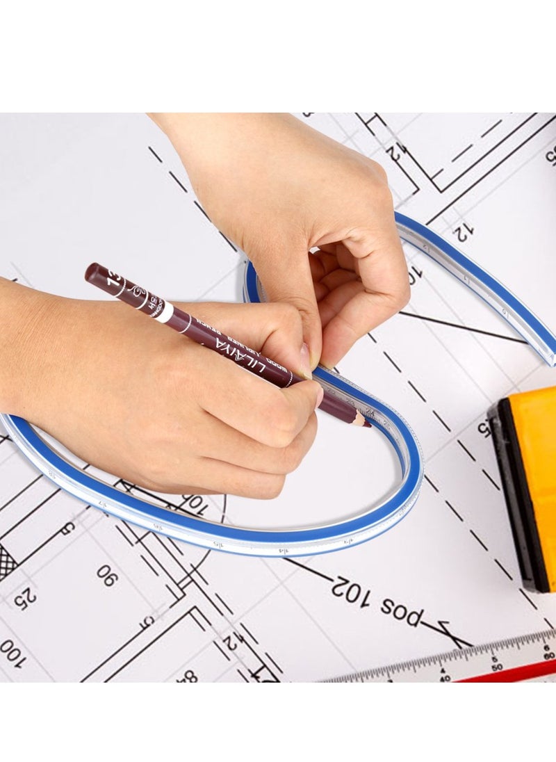 SYOSI - Flexible Ruler, 4 Different Size Flex Design Curve Ruler for Engineering Drawing or Measuring, Design Graphics, Garment Design (50cm) - Image 1