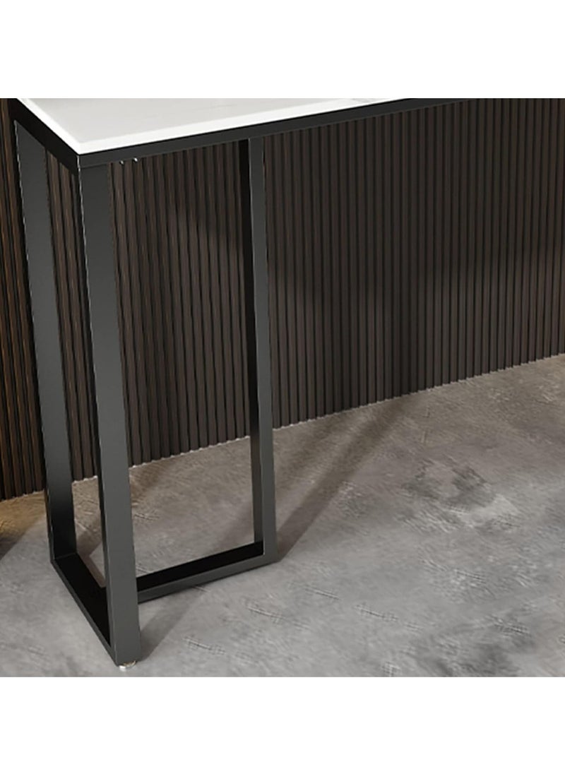 HOME TASTE Hometaste Industrial Chic: Metal Console Table For Entryway And Narrow Hallway - Stylish Storage Shelf Ideal For Modern Living Spaces And Farmhouse Decor White 120X40X80Cm  - Image 5