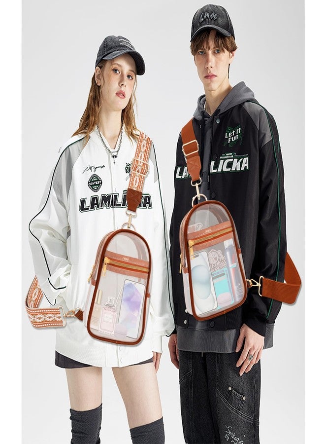 MOVOYEE Clear Bag for Stadium Events Approved Concert Travel Outdoors Transparent Sports Fan Handbags & Purses, Cute PVC See Through Clear Purses for Women Men Girls Boys Teens Kids - Image 2