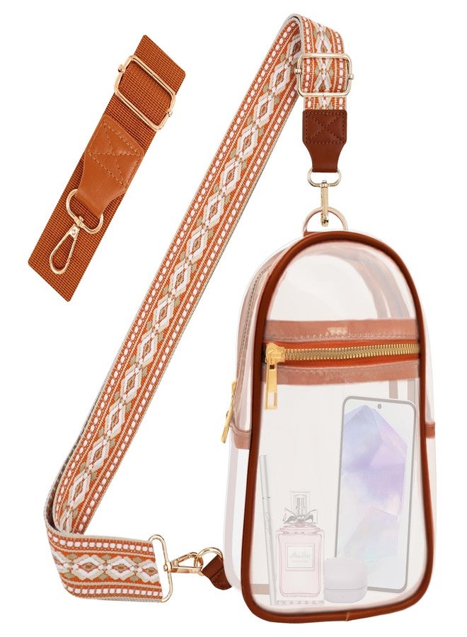 MOVOYEE Clear Bag for Stadium Events Approved Concert Travel Outdoors Transparent Sports Fan Handbags & Purses, Cute PVC See Through Clear Purses for Women Men Girls Boys Teens Kids - Image 1