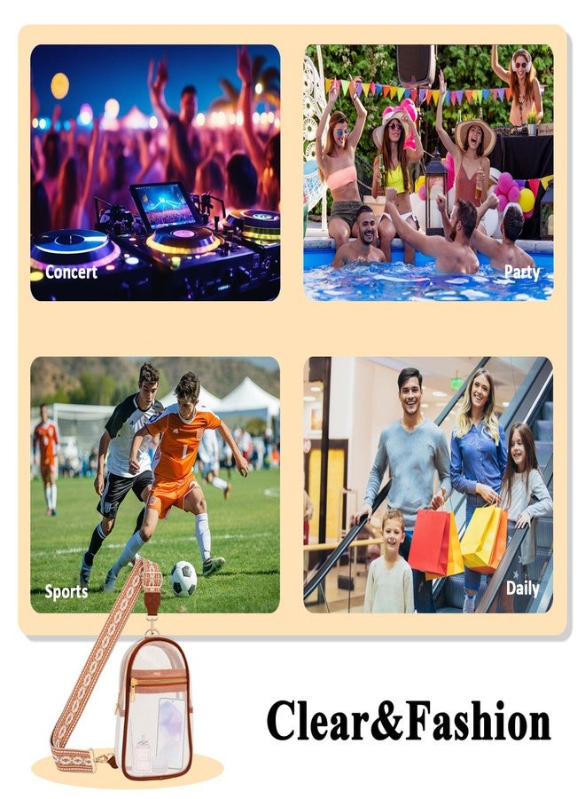 MOVOYEE Clear Bag for Stadium Events Approved Concert Travel Outdoors Transparent Sports Fan Handbags & Purses, Cute PVC See Through Clear Purses for Women Men Girls Boys Teens Kids - Image 3