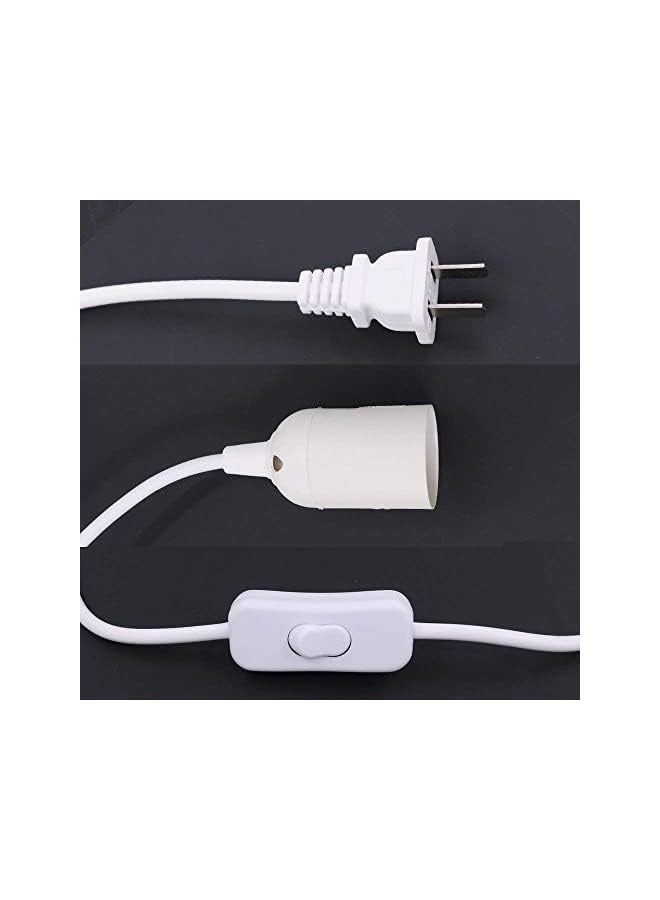 إيروريكس 4 قطع من سلك الفانوس المعلق E26 مع مفتاح تشغيل/إيقاف، مقبس إضاءة مع كابل تمديد بطول 10.86 بوصة، سلك مقبس إضاءة معلق أبيض للمطبخ/غرفة النوم/الحمام/المطعم/المقهى - Image 2