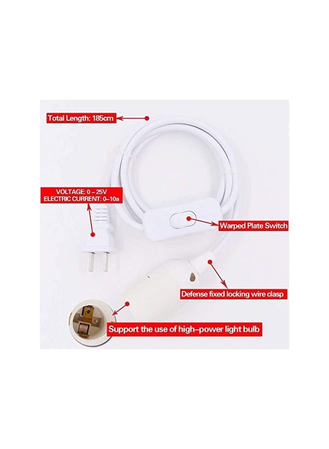 إيروريكس 4 قطع من سلك الفانوس المعلق E26 مع مفتاح تشغيل/إيقاف، مقبس إضاءة مع كابل تمديد بطول 10.86 بوصة، سلك مقبس إضاءة معلق أبيض للمطبخ/غرفة النوم/الحمام/المطعم/المقهى - Image 3