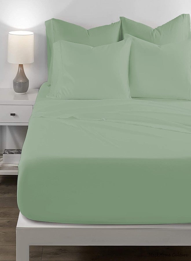 YRM Bedding's - 800-Series Platinum Collection Giza Egyptian Cotton Elastic Fitted Bedsheet Queen (60" x 78" Inches) with 2 Pillow Covers (18" x 28" Inches) | Queen Size - Emerald Green - Image 2