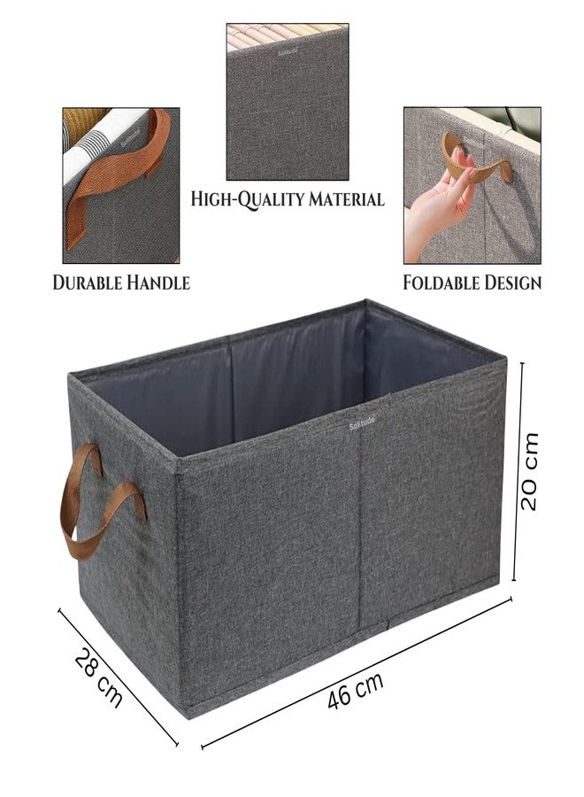 Solitude 2 Pcs Wardrobe Organizer for Clothes with Metal Frame Rectangle Storage Baskets for Clothing Fabric Foldable Storage Box with Handles Shelf Basket for Storage Clothes Pants Jeans Sweater - Image 2