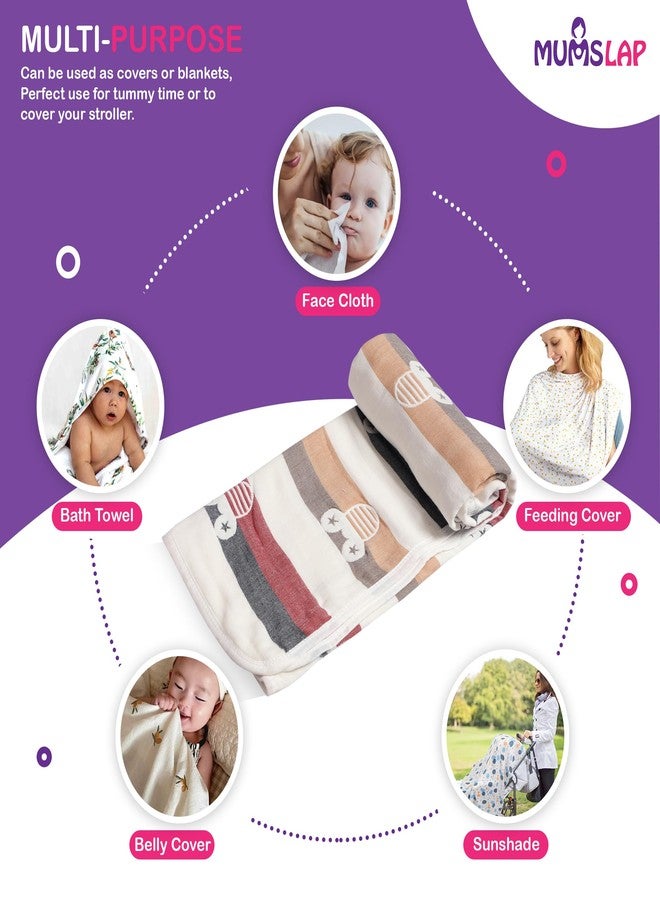 MumsLap Baby Muslin Blanket for Newborn | 6 Layer Gauze Cotton | Soft Swaddle Wrap Blanket/Quilt/Bath Towel/Nursing Cover/Crib Blankets for Boys and Girls (Mickey), 200 tc,Multicolor - Image 3
