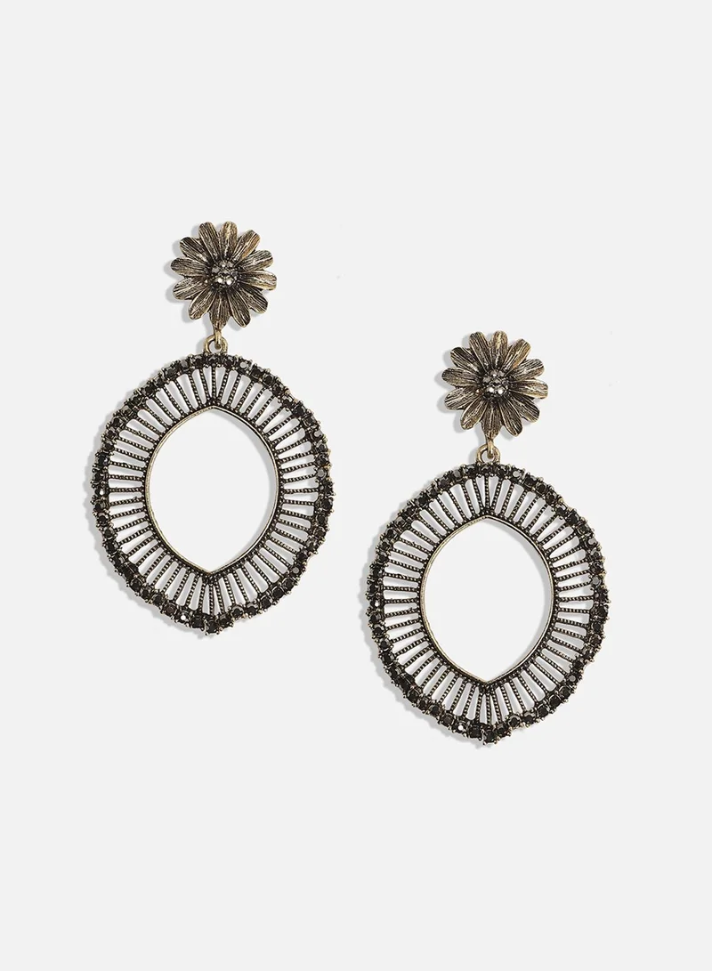 SOHI Daisy Eye Swirl Artificial Drop Earring Jewellery