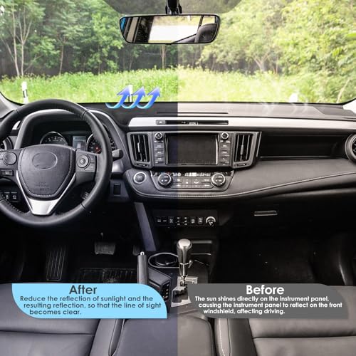 Bilisin Dashboard Cover Mat Compatible with Toyota RAV4 2014-2018 Non-Slip Suede Dash Board Pad for Toyota RAV4 No Glare Sunshade Protector Internal Accessories (Black) - Image 5