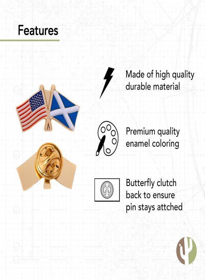 Desert Cactus Scotland Metal Lapel Pin Enamel Finish (Double Flag Pin) - Image 3