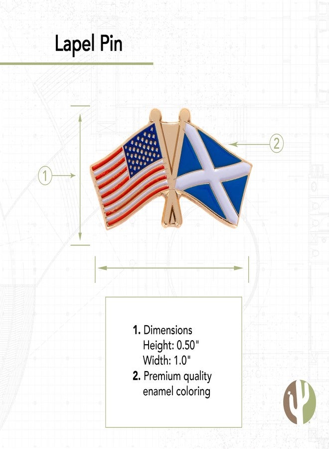 Desert Cactus Scotland Metal Lapel Pin Enamel Finish (Double Flag Pin) - Image 2