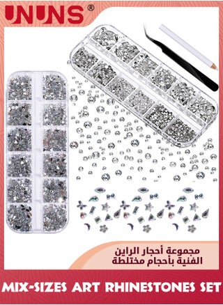 2 Set Crystals Art Rhinestones-2100 Pcs Flat Back Gems Round Crystal Rhinestones 6 Sizes,1440 Pcs Crystals Irregular Acrylic Gems Decoration,For Craft Clothes Shoes Bags Face Nails Phone DIY - pzsku/Z063466A626244266550DZ/45/_/1713527913/206d4c7a-b734-4c51-aa84-2dbc254a11e3
