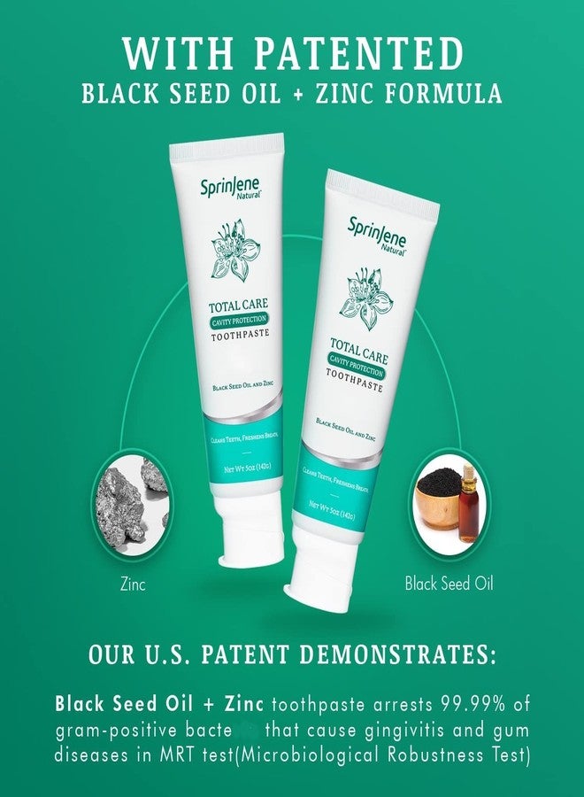 سبرين جين معجون أسنان سبرينجين ناتشورال توتال كير بالفلورايد لأسنان ولثة قوية | معجون أسنان طبيعي للحماية من التسوس | عبوة من 4 قطع - Image 4