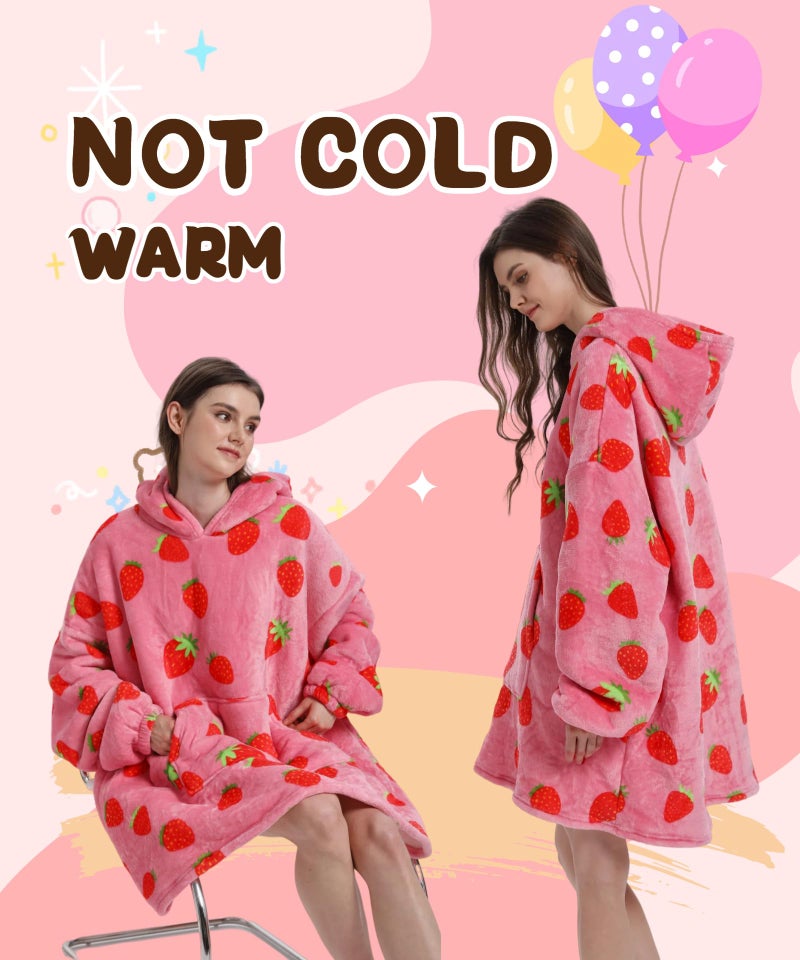 Solvienne Wearable Blanket Hoodie, Men Women Soft Flannel with oversized Pocket Christmas Halloween Cozy Lounge Wear - Image 5