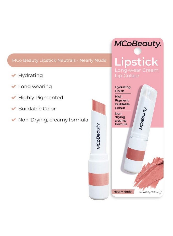 MCoBeauty Long Lasting Moisturizing Lipstick Nearly Nude High Pigment With Increased Wearability And Effortless Application Vegan Cream - Image 5