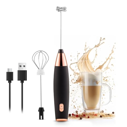 QLECT Pro 3 Speed Electric Milk Cofee Frother with Whisk | Wireless | Rechargeable Heavy Duty 1200 MAH Battery | 12000 RPM | Uses- Blender/Beater/Stirr/Foamer/Whipper/Cream Spinner (Black) - Image 1