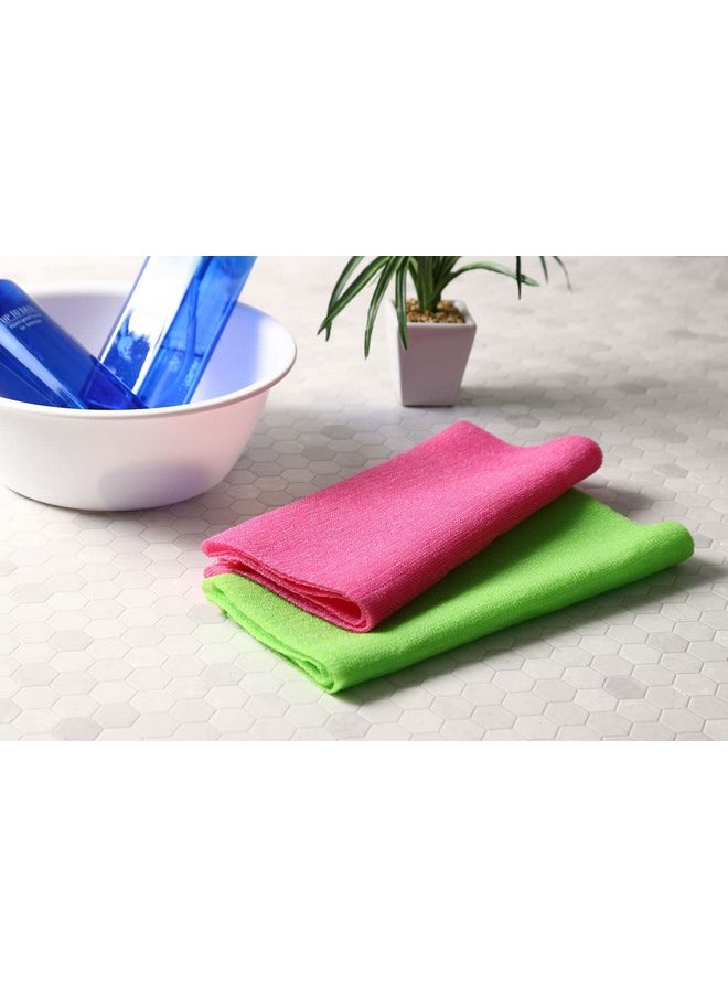 Terra Distribution Extra Rough, Exfoliating Washcloth [Made In Japan] Exfoliating Towel Special Texture Makes Fluffy Foam Lather, Back Scrubber, Dead Skin Cell Remover [Loofah For Women And Men] (2Pcs Set(Green, Pink))  - Image 2