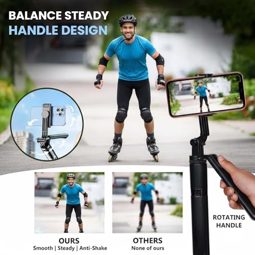 Kratos K18 Long Selfie Stick Tripod Stand 67 inch/1.7 M, 360° Rotation Handle for Anti Shake Shooting Tripod, Multifunctional Bluetooth Tripod for Mobile Phone for Vlogging, Live Stream and Travel - Image 3