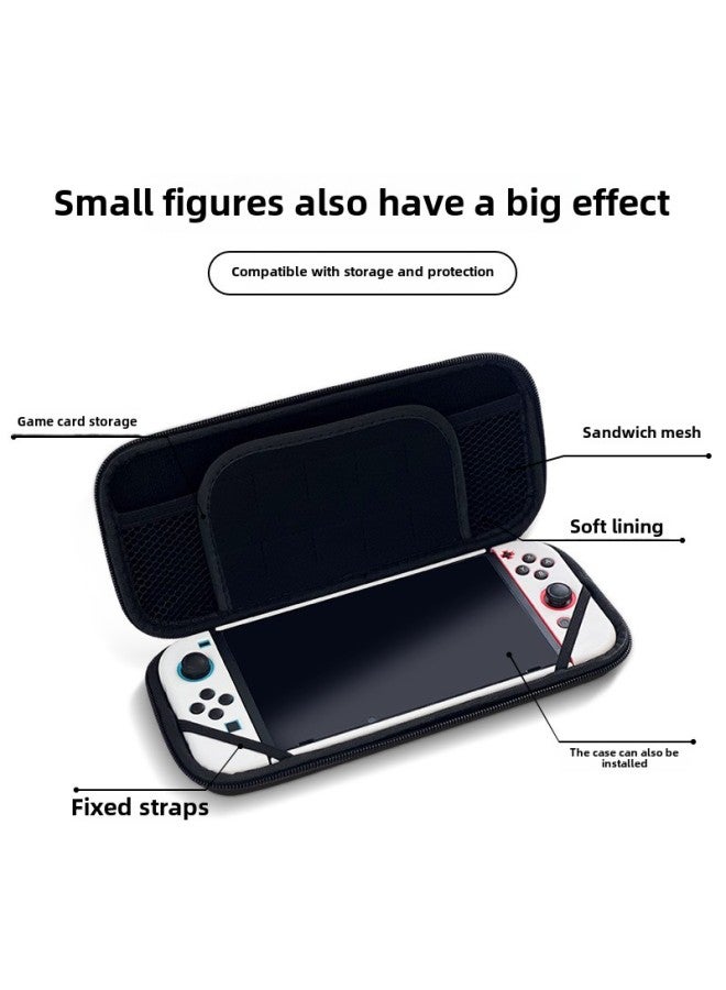 Nintendo Switch Storage Bag Nsoled Game Color Matching Zipper Case Portable Storage Accessories Bag-Product Color:OLED-Model:White Gray Spelling