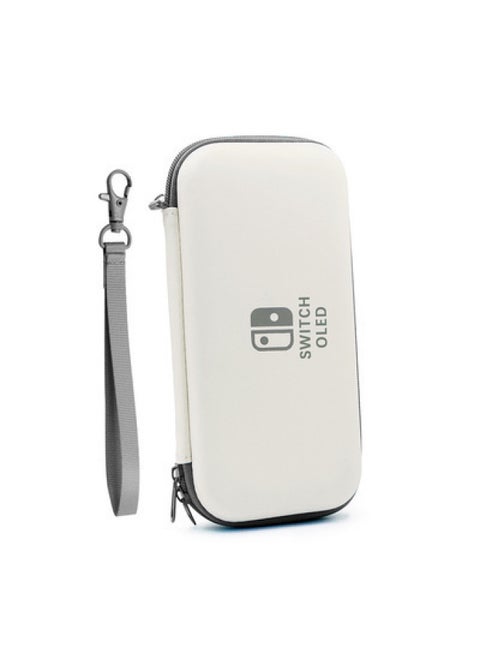 Nintendo Switch Storage Bag Nsoled Game Color Matching Zipper Case Portable Storage Accessories Bag-Product Color:OLED-Model:White Gray Spelling