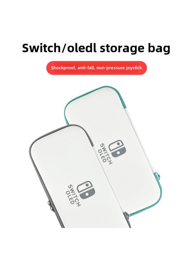 Nintendo Switch Storage Bag Nsoled Game Color Matching Zipper Case Portable Storage Accessories Bag-Product Color:OLED-Model:White Gray Spelling