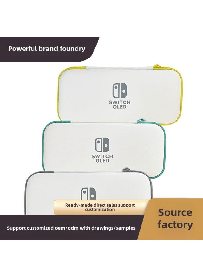 Nintendo Switch Storage Bag Nsoled Game Color Matching Zipper Case Portable Storage Accessories Bag-Product Color:OLED-Model:White Gray Spelling