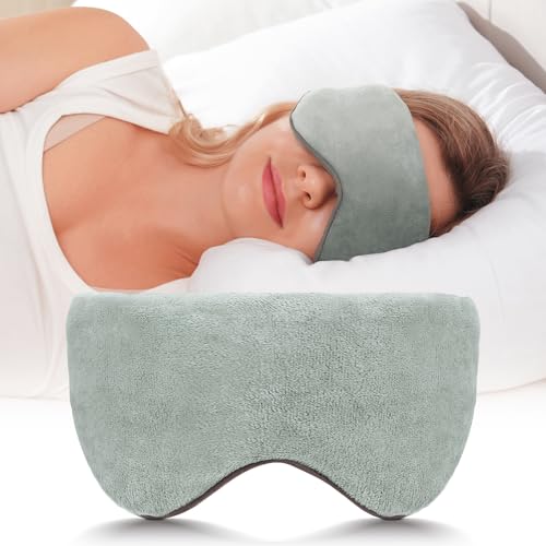 Mr Sandman Weighted Eye Mask for Sleeping Blackout Sleep Mask Reversible Cool Cozy Compress for Dry Eyes Headache Migraine Relief Eye Cover for Travel Gifts for Women Men 05 lb Grey