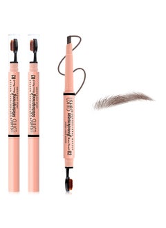 Ushas USHAS 2 Pcs Eyebrow Pencil - Eyebrow Pencil with Brush 2-in-1 Dual-Ended EyeBrow Pencils for Women, Eyebrow Makeup Shaper and Filler, Last All-Day and Waterproof (02, Pack of 2) 