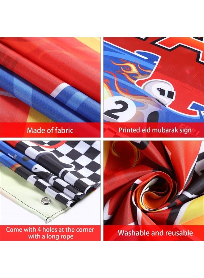 Oudain Two Fast Backdrop Two Fast Birthday Decorations Racing Theme Party Decorations Racing Car Second Birthday Photography Background Racing Boys Kids Birthday Party Supplies - Image 2