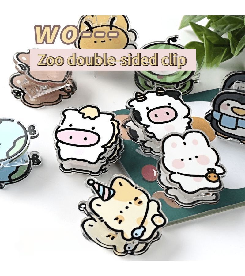 Random Pattern Cute Animal Paper Clips 5pcs Set Durable Acrylic - Image 3