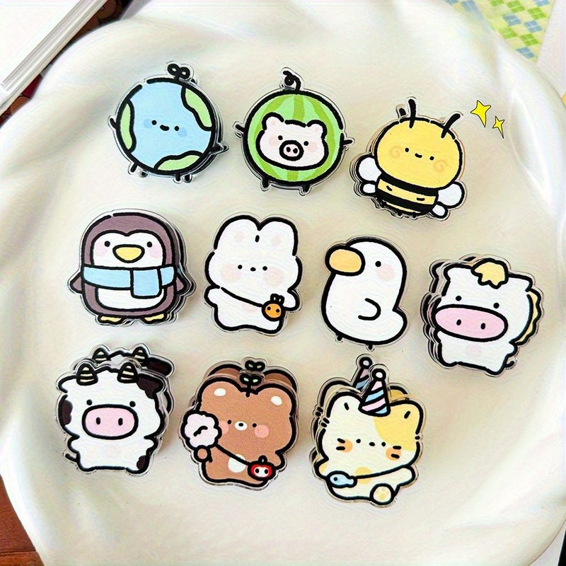 Random Pattern Cute Animal Paper Clips 5pcs Set Durable Acrylic - Image 1