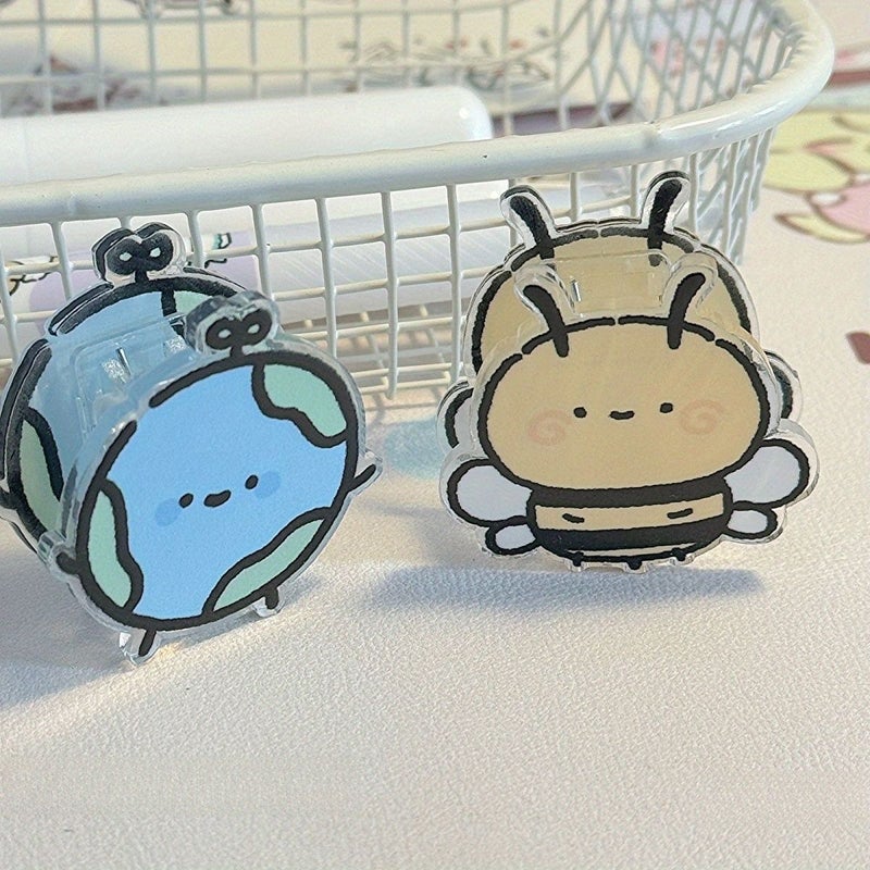 Random Pattern Cute Animal Paper Clips 5pcs Set Durable Acrylic - Image 2