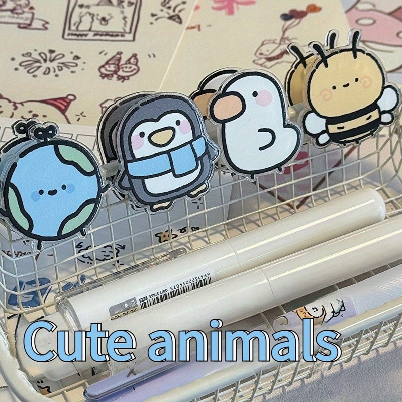 Random Pattern Cute Animal Paper Clips 5pcs Set Durable Acrylic - Image 4