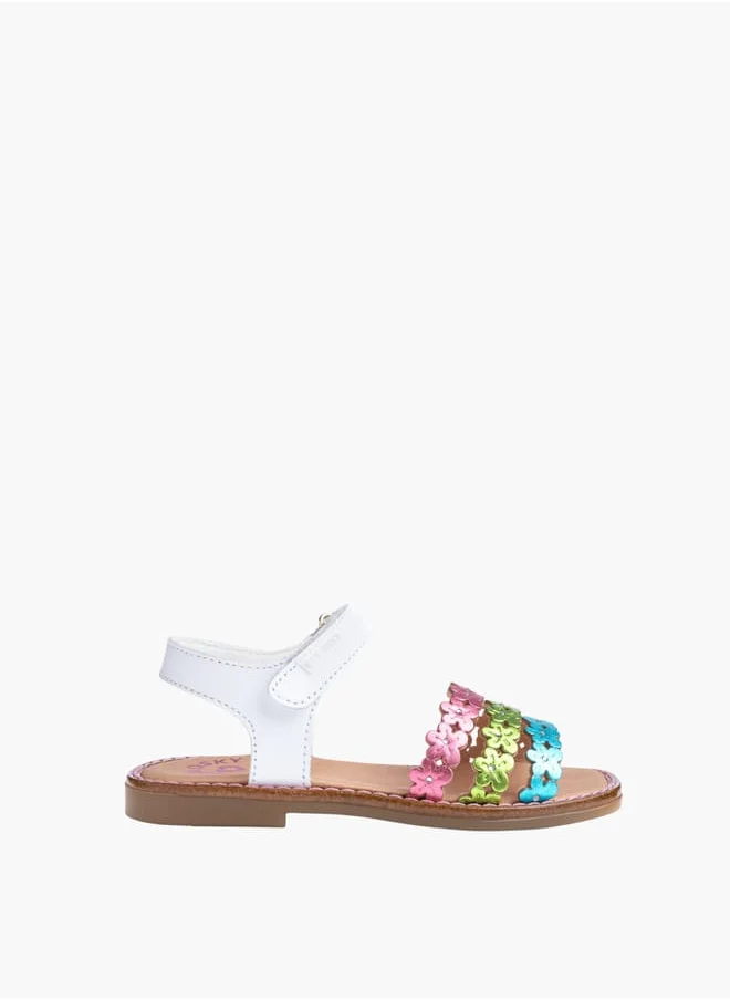 Pablosky Girls Strap Sandals With Hook And Loop Closure