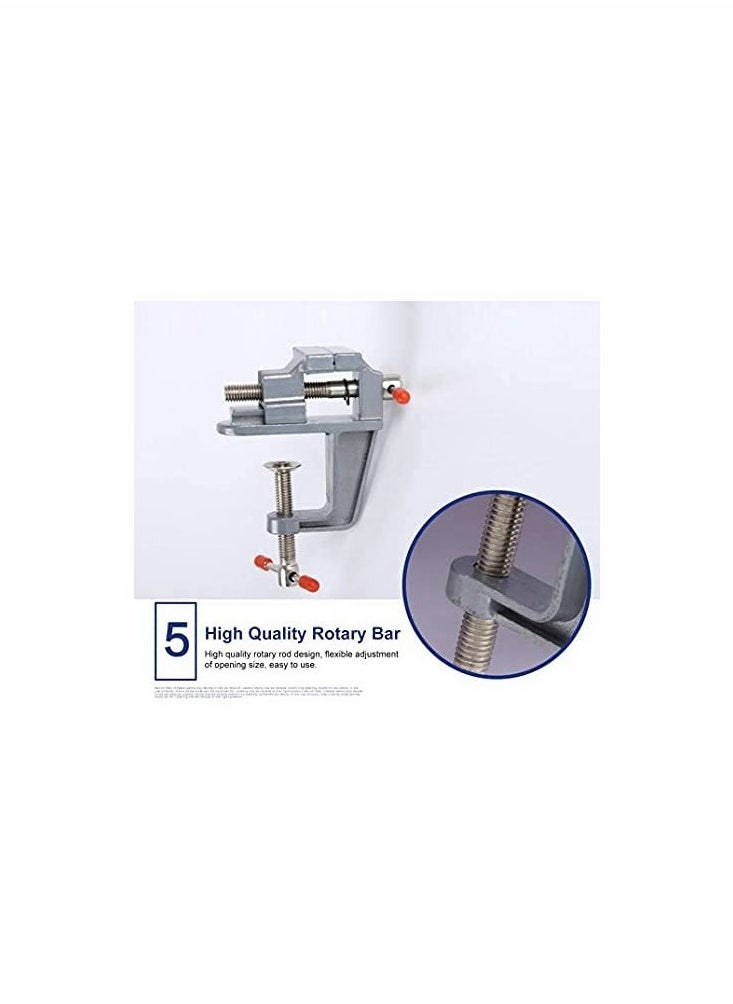 KASTWAVE DIY Table Vice Miniature Vise, Aluminum Alloy Small Clamp Hobby Jewelry Work 30MM  - Image 5