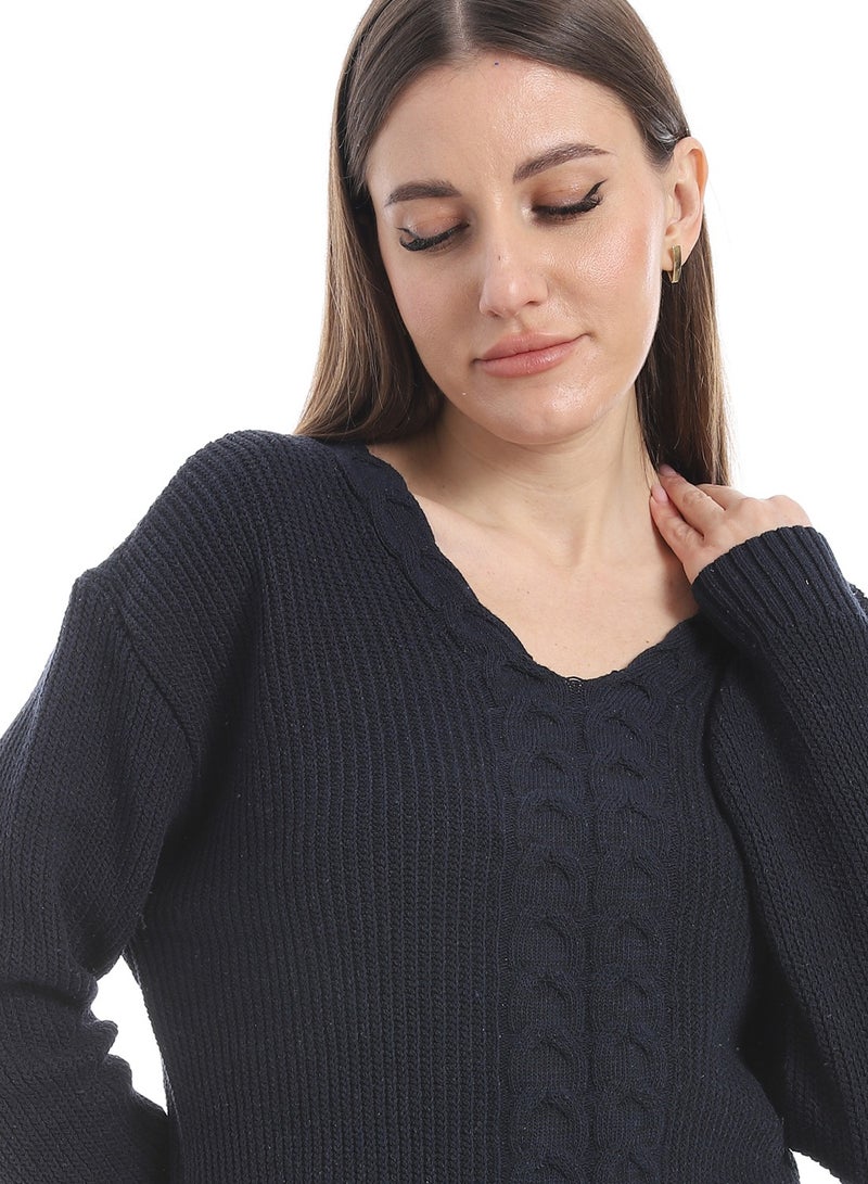 سيزار بلوفر نسائي من الصوف سادة برقبة على شكل حرف V متعدد التصاميم - Image 5