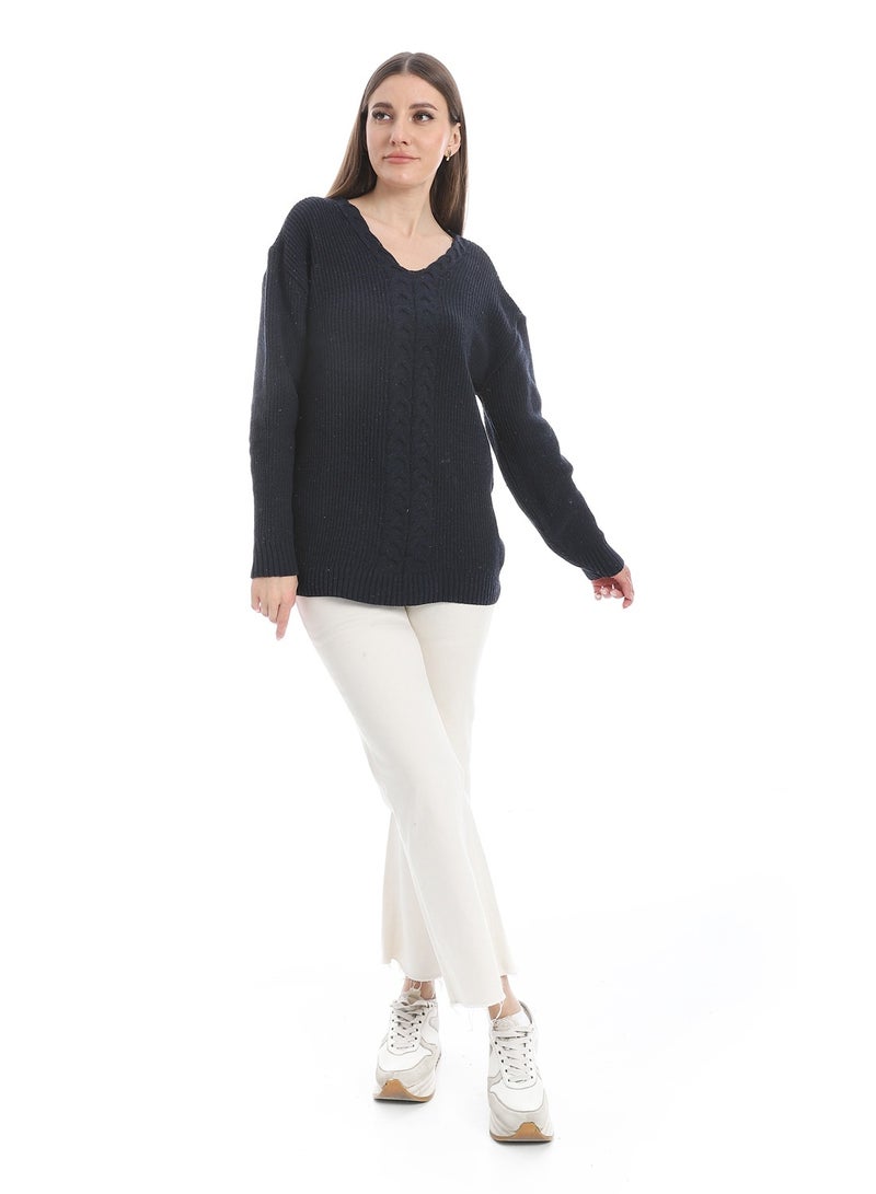 سيزار بلوفر نسائي من الصوف سادة برقبة على شكل حرف V متعدد التصاميم - Image 2