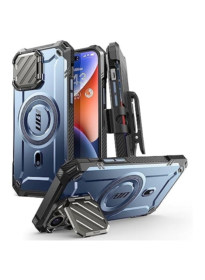 SUPCASE [UB Mag XT] Case Designed For iPhone 14 Pro Max/iPhone 13 Pro Max Case with Camera Cover, [Compatible with MagSafe] Full Body Rugged Case with Built-in Kickstand & Belt-Clip - Tilt - Image 1