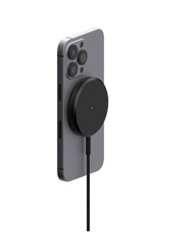 Unisynk Unisynk Magnetic Wireless Charger Qi2 15W - USB-C, Magnetic Attachment, Fast Wireless Charging, 2m Cable Black  - Image 3