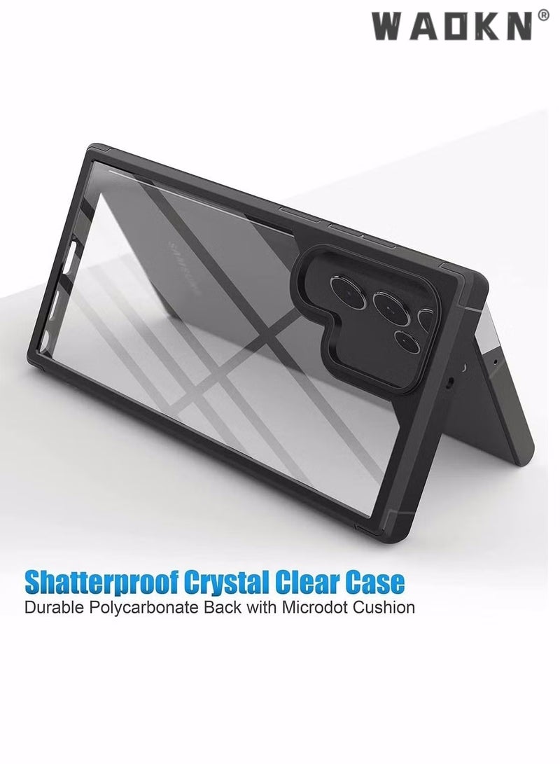 WAOKN Designed for Samsung S23 Ultra Case,Excefore Clear Translucent Hard Back with Soft Bumper Edge Slim Protective Thin Phone Cover Compatible Galaxy 5G Case Black  - Image 2
