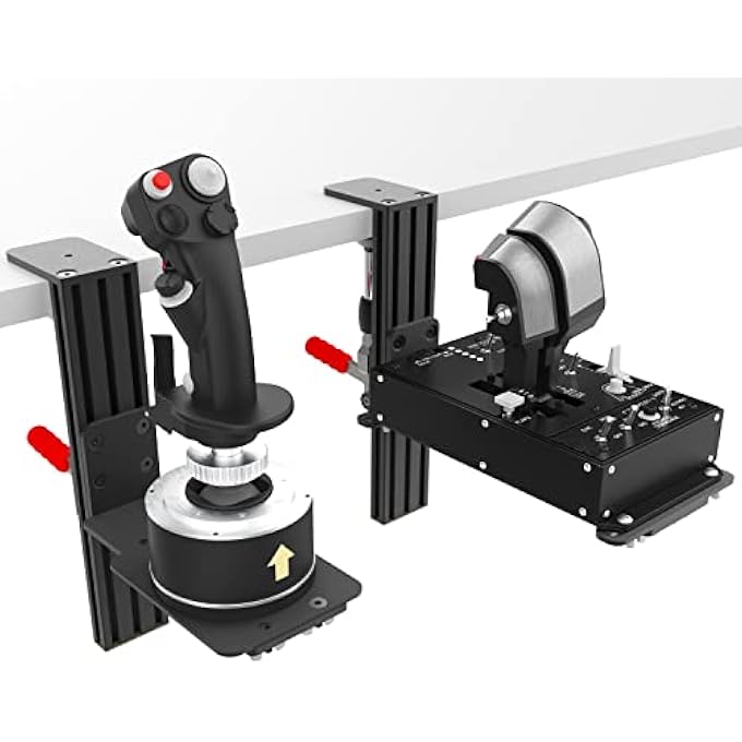 rayihni 2 SET HOTAS DESK MOUNT FOR THE FLIGHT SIM JOYSTICK, THROTTLE, MFD COMPATIBLE WITH THRUSTMASTER HOTAS WARTHOG, THRUSTMASTER MFD (COLOR BLACK) - Image 2