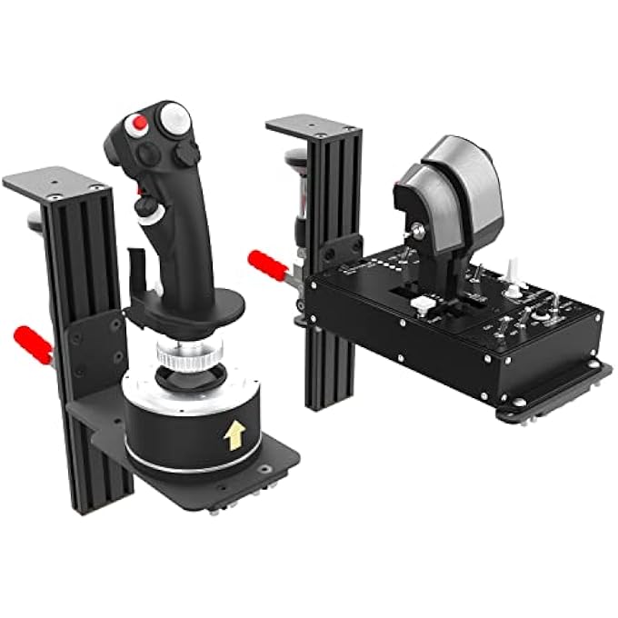 rayihni 2 SET HOTAS DESK MOUNT FOR THE FLIGHT SIM JOYSTICK, THROTTLE, MFD COMPATIBLE WITH THRUSTMASTER HOTAS WARTHOG, THRUSTMASTER MFD (COLOR BLACK) - Image 1