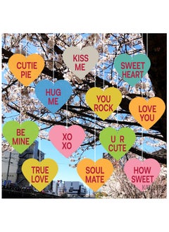 Valentine Conversation Hearts Decor - Pack of 12 | Conversation Hearts Decorations