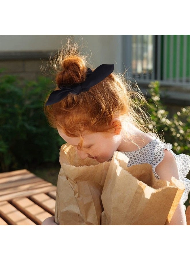 ACO-UINT 12 Pack Hair Scrunchies for Women, Adorable Bow Scrunchies for Thick Hair, Black Hair Ties Bunny Ear Scrunchies Satin Scrunchies, Elastic Scrunchies with Bow for Ladies and Girls - Image 1