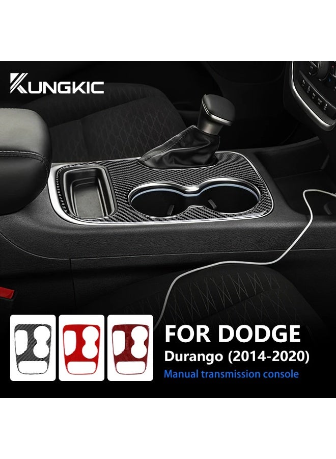 KUNGKIC Real Soft Carbon Fiber For Dodge Durango 2018 2019 2020 Car Gear Shift Panel Transmission Console Cover Sticker Interior - Image 3