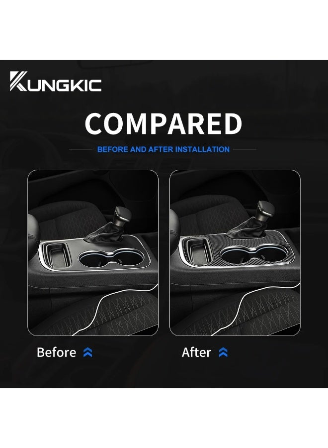 KUNGKIC Real Soft Carbon Fiber For Dodge Durango 2018 2019 2020 Car Gear Shift Panel Transmission Console Cover Sticker Interior - Image 5