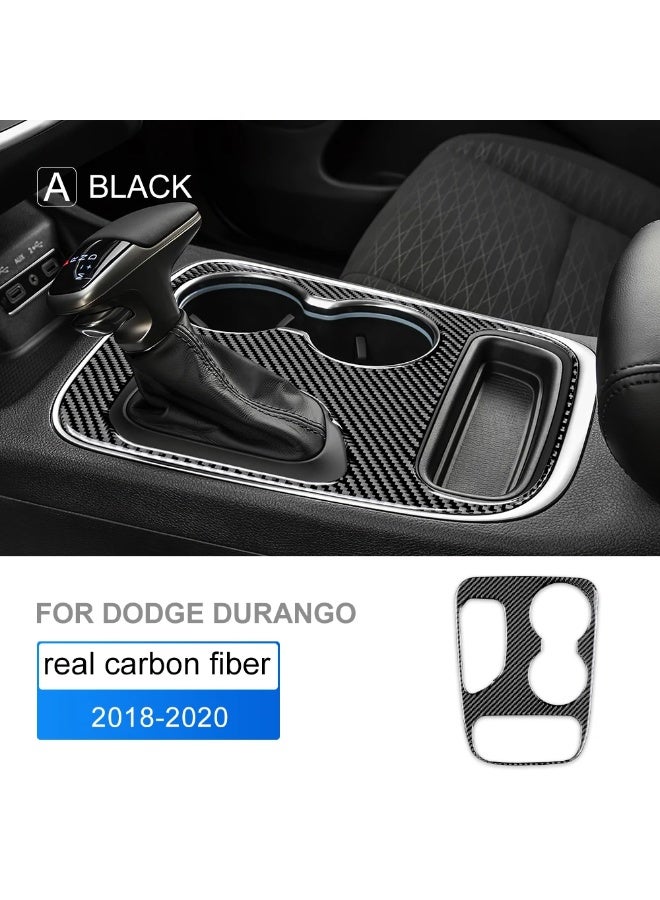 KUNGKIC Real Soft Carbon Fiber For Dodge Durango 2018 2019 2020 Car Gear Shift Panel Transmission Console Cover Sticker Interior - Image 1