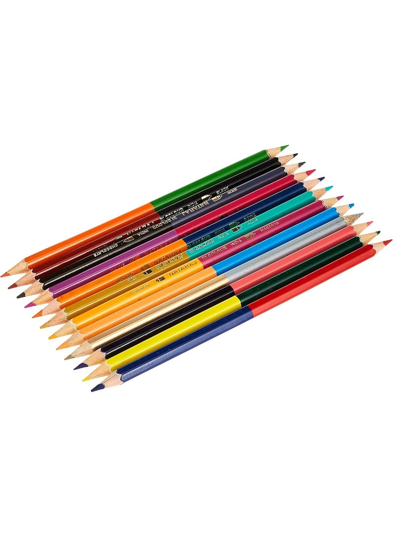 ناتاراج أقلام تلوين ناتاراج ثنائية اللون سداسية الشكل، 12 قطعة - Image 2